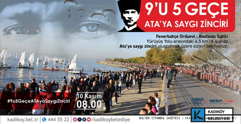 10 KASIM'DA ATATÜRK İÇİN EL ELE “ATA'YA SAYGI  ZİNCİRİ”