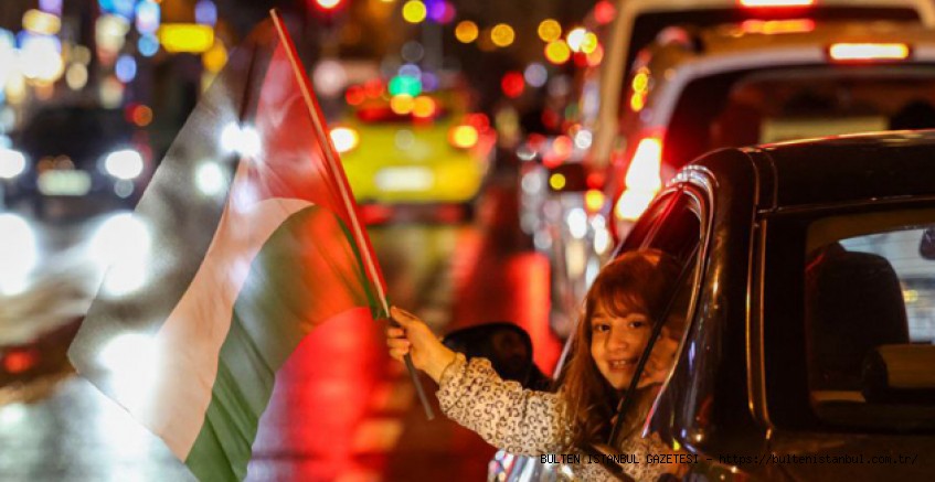 İSTANBUL’DA, GAZZE’YE DESTEK İÇİN ARAÇ KONVOYU 
