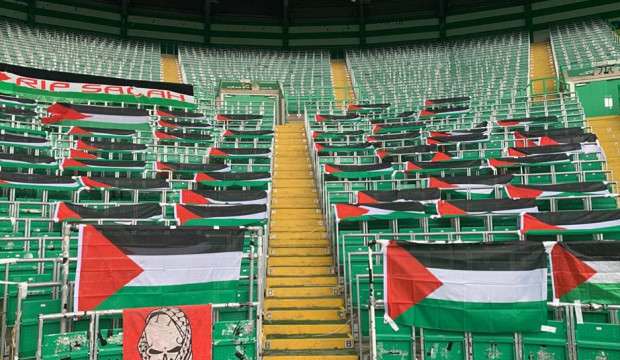 Celtic taraftarlarından Filistin bayraklarını kaldıran yönetime tepki!