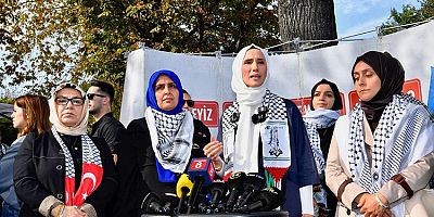 Sümeyye Erdoğan Bayraktar'dan Filistin için yapılan eylem destek           